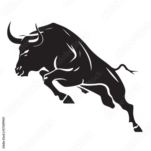 Vector bull design on white background. Wild Animals. Easy editable vector illustration.
