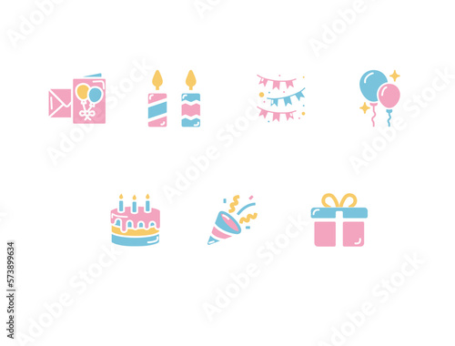 birthday icon set