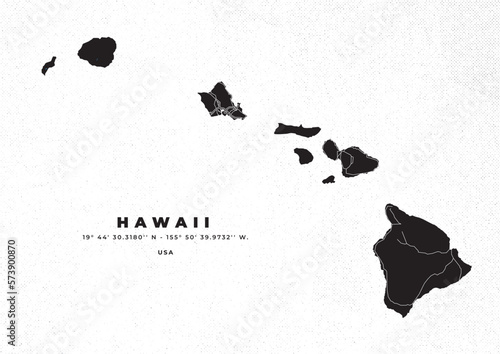 Hawaii Map Vector Poster and Flyer
