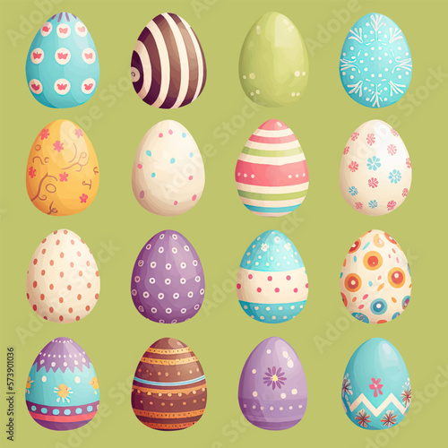 Easter eggs set without background. For easter egg hunt