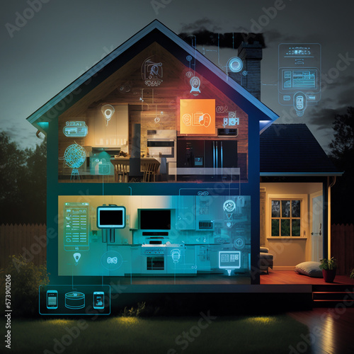 Concept of modern smart home, generated ai