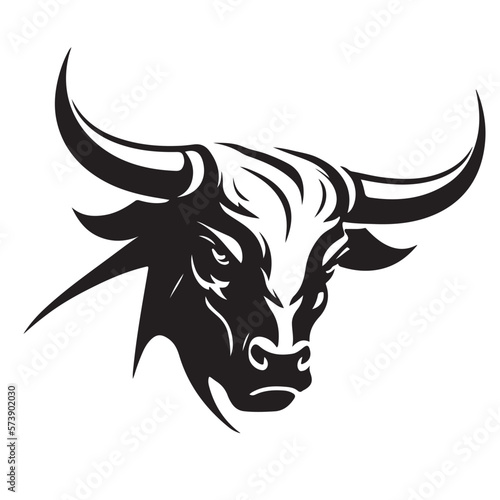 Vector bull design on white background. Wild Animals. Easy editable vector illustration.