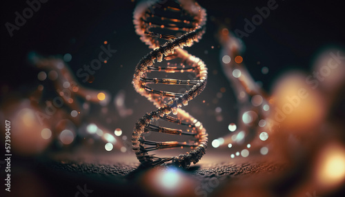 DNA molecule composition. Double helix spiral Generative AI