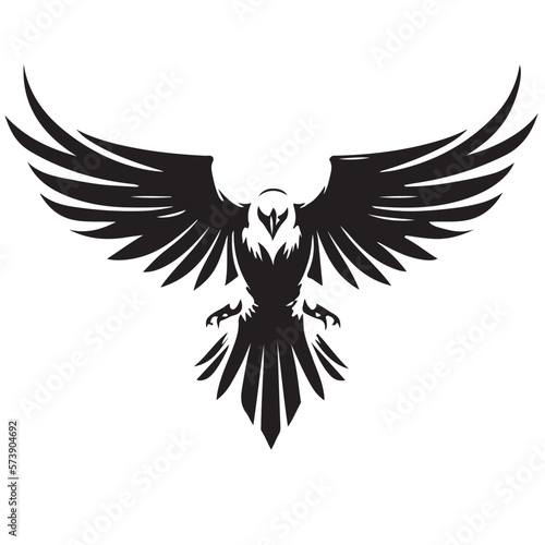 Eagle rising Wings Logo design vector template. Corporate heraldic Falcon Phoenix Hawk bird Logotype concept icon.