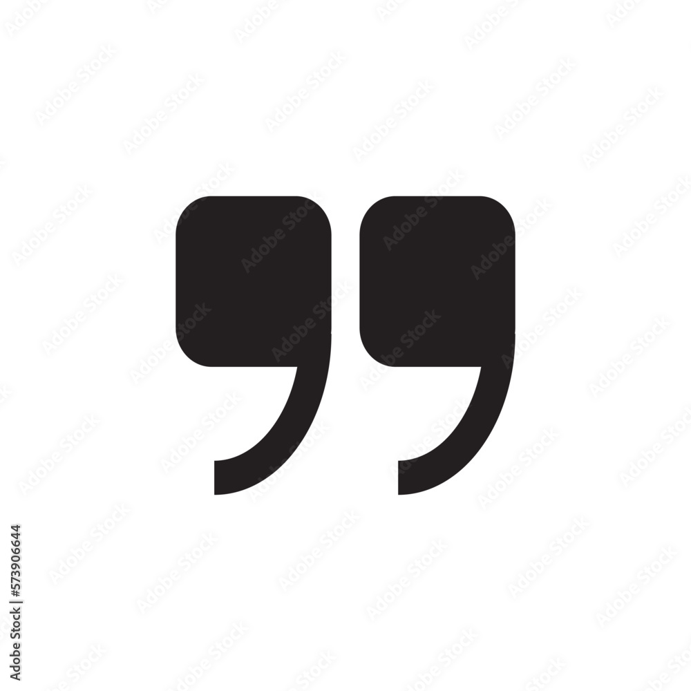 Quotes marks. Quotation marking quote mark comma double commas speech punctuation text excerption typography citation marking, vector icon Quotes marks. Quotation marking quote mark comma double commas speech punctuation text excerption typography citation marking, vector icon