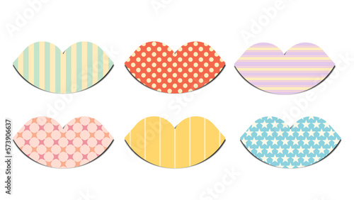 mouth geometric pattern colorful element illustration vector eps jpeg png 