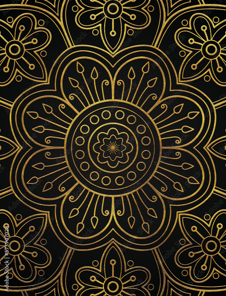 Golden abstract mandala luxury style pattern design