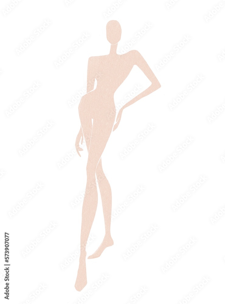 Fashion templates. Croquis. A figure of a woman on a white background Fashion templates. Croquis. A figure of a woman on a white background