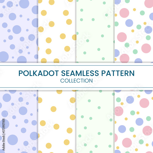 Pastel polka dots seamless pattern background collection