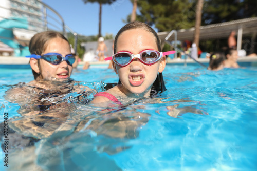 kids swimming  in pool © yanlev