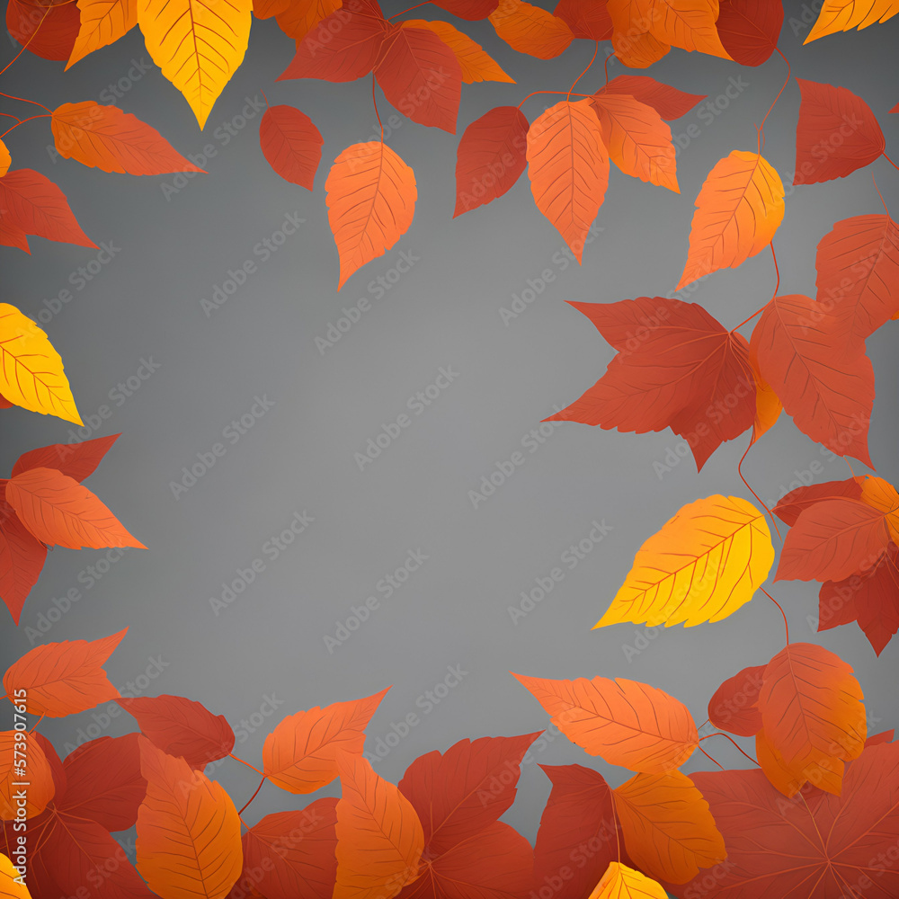 autumn leaves border - autumn leaves background - brown leafs - Generative AI autumn leaves border - autumn leaves background - brown leafs - Generative AI