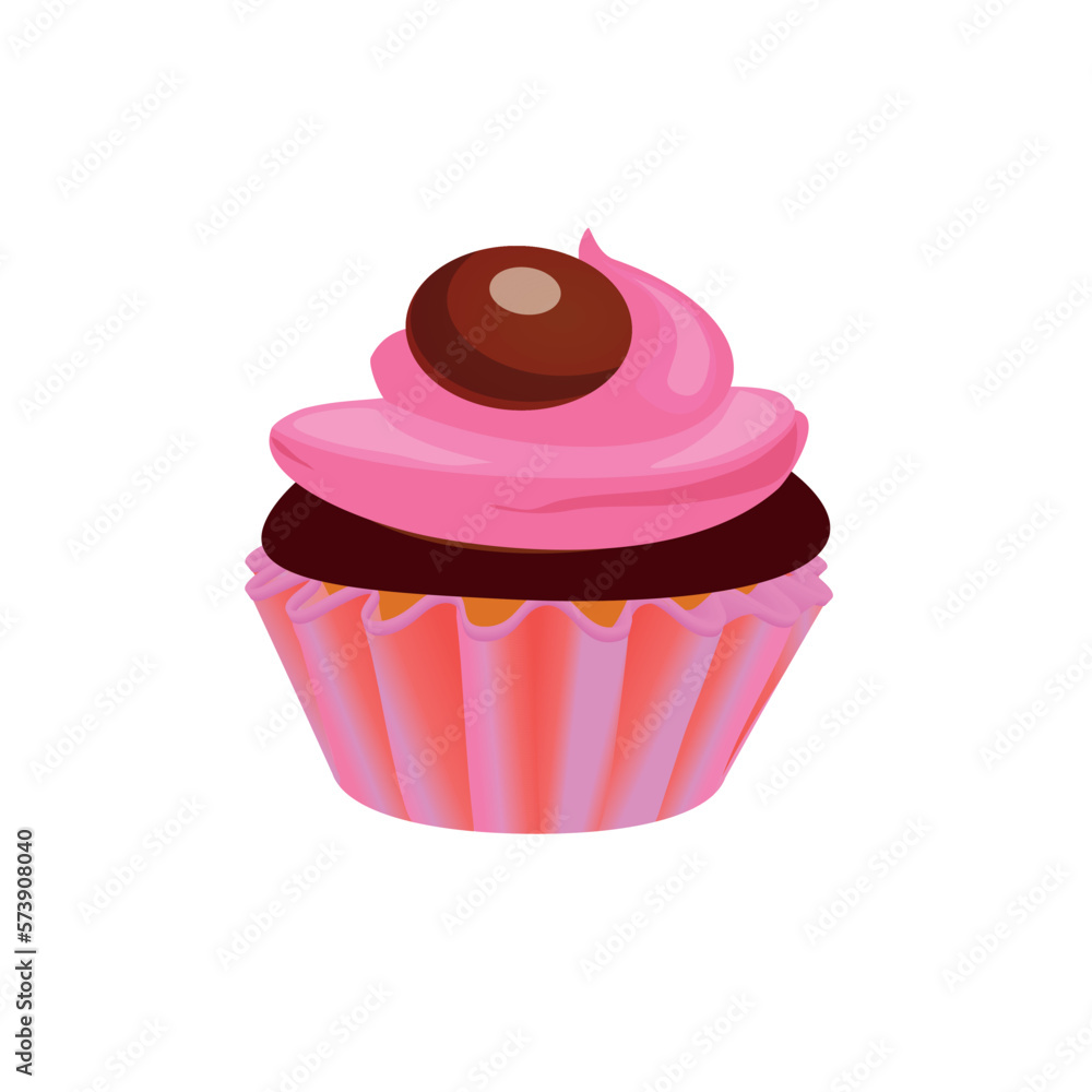 Cupcake icon vector image with white background Cupcake icon vector image with white background