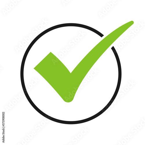 Vector check mark icon in a circle.