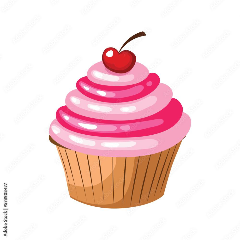 Cupcake icon vector image with white background Cupcake icon vector image with white background