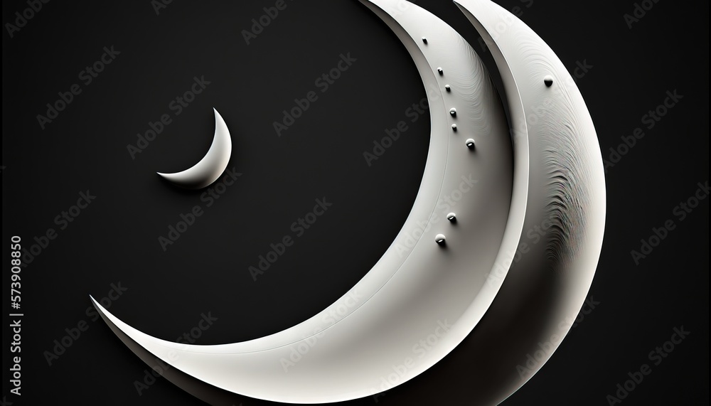 three white crescents on a black background with a black background and a white crescent in the middle of the image with a black background. generative ai three white crescents on a black background with a black background and a white crescent in the middle of the image with a black background. generative ai