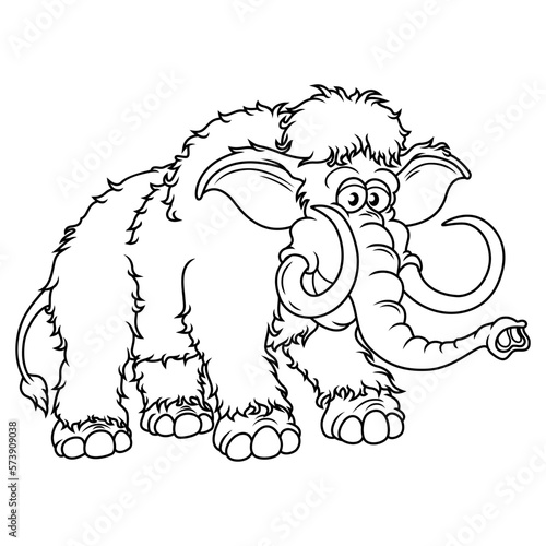 Cartoon mammoth isolated on white background