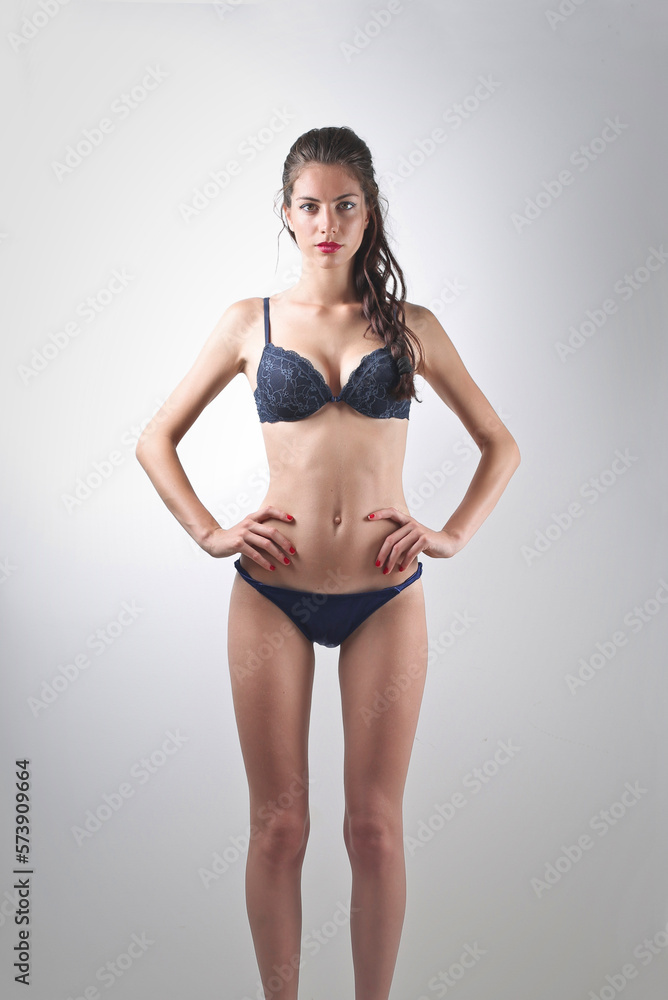 young woman in lingerie. studio shot Stock Photo