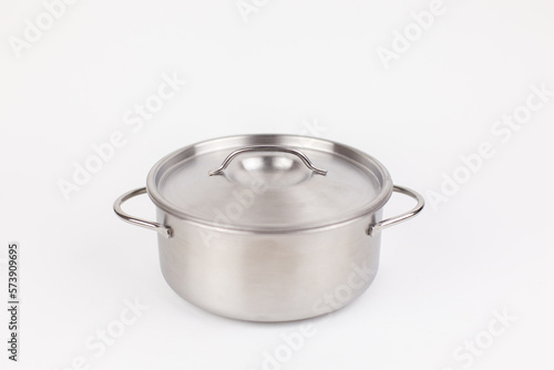 new metal pan on a white background