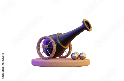 ramadan cannon icon on transparent background 3d render concept for ramadan fastival
