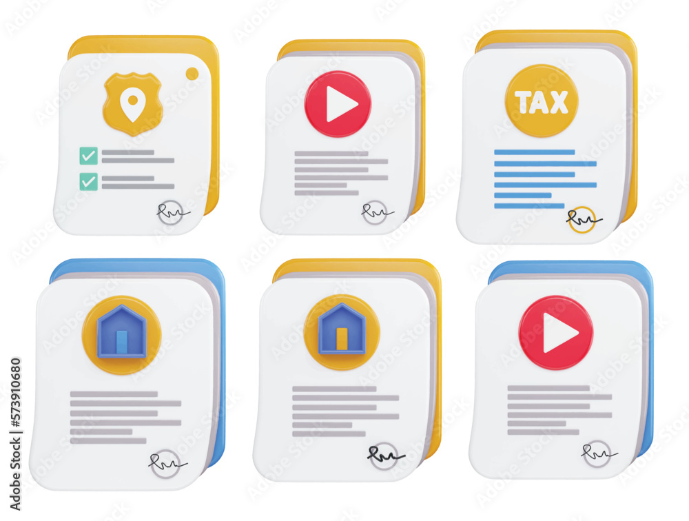 Agreement Paper Set 3d Vector Icon Agreement Paper Set 3d Vector Icon