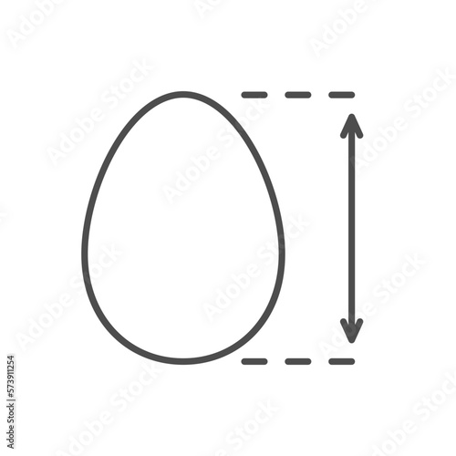 Egg size line outline icon
