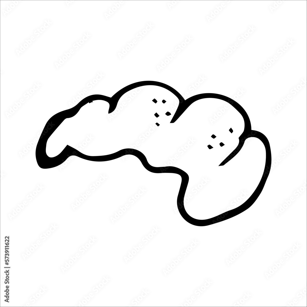 Vector illustration of a croissant bun on Vector illustration of a croissant bun on