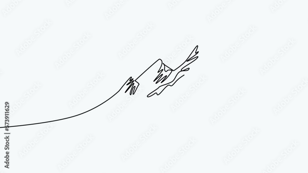 Self drawing line animation One continuous line drawing of nature beautiful landscape of mountains Self drawing line animation One continuous line drawing of nature beautiful landscape of mountains