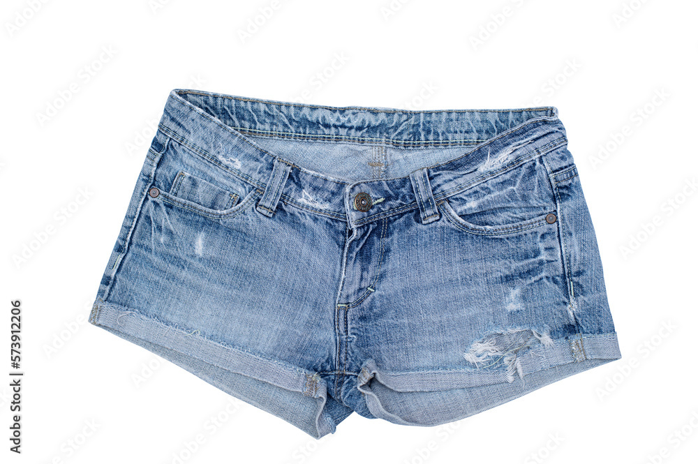 Denim Shorts Ripped on white background Denim Shorts Ripped on white background