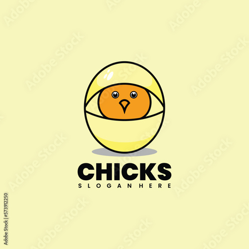 Vector illustration chicks  mascot 