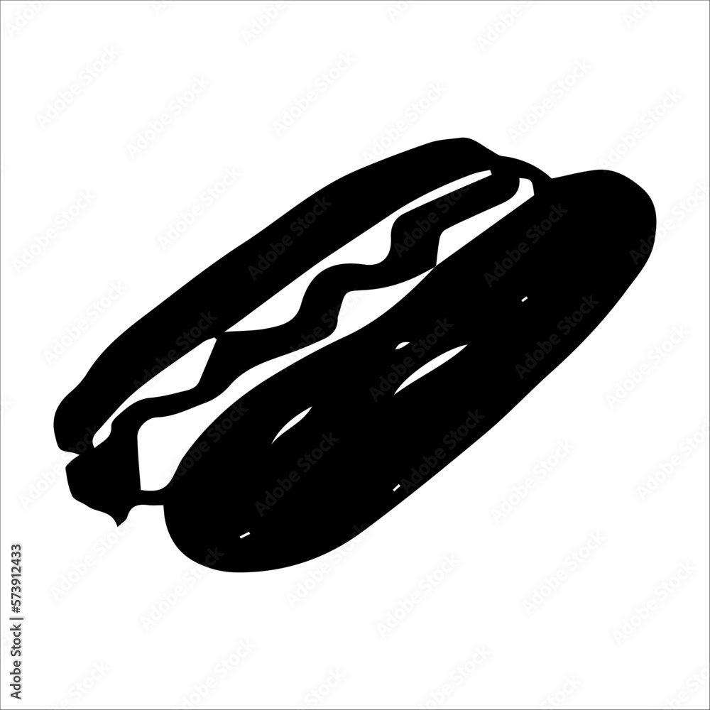 Vector illustration a hot dog with a sausage Vector illustration a hot dog with a sausage