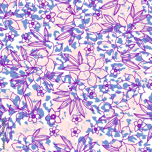 floral pattern seamless. Vector illustration for textile industry.