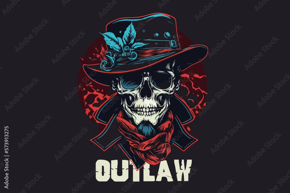 Fototapeta premium Vector skull gentleman art for t-shirt and other