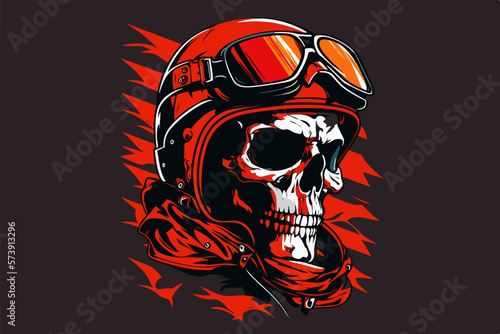 Vector skull born to ride art for t-shirt and other