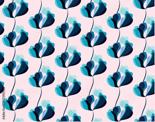 Modern floral seamless pattern. Can be used as textile fabric or wallpaper, cards, invitations, decorative paper or mockup