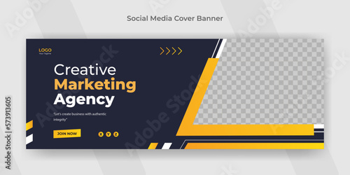 Creative marketing digital agency webinar social media post facebook cover web banner template