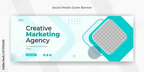 Creative marketing digital agency webinar social media post facebook cover web banner template