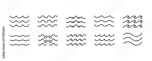 Canvastavla Sea wave icon set
