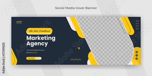 Creative business Corporate Digital marketing agency webinar social media post facebook cover web banner template