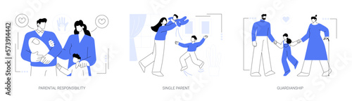 Child custody abstract concept vector illustrations.