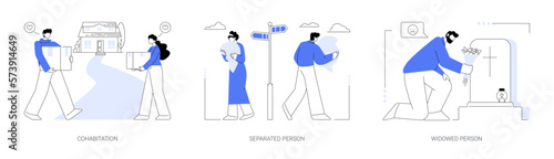 Living together abstract concept vector illustrations.