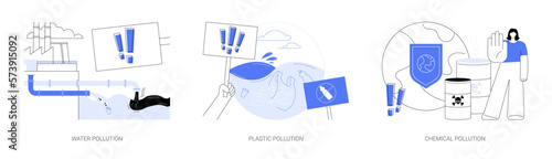 Environmental issue abstract concept vector illustrations.