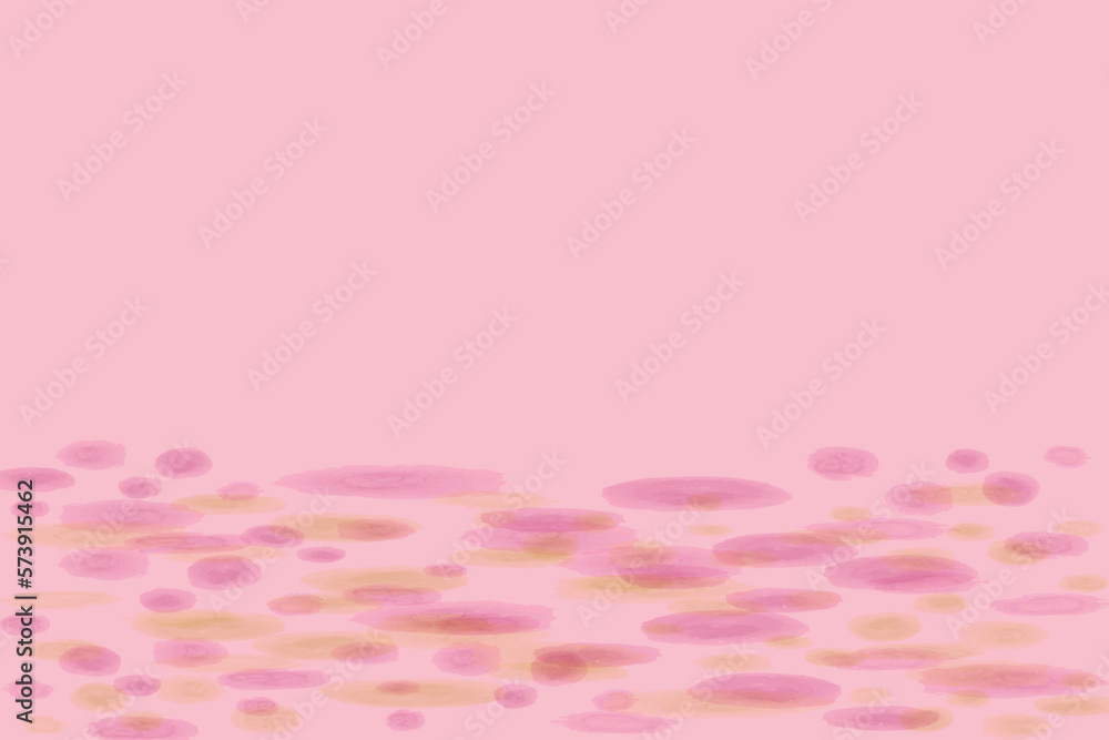 Pink watercolor spots on pink background. Hand-drawn vector illustration.