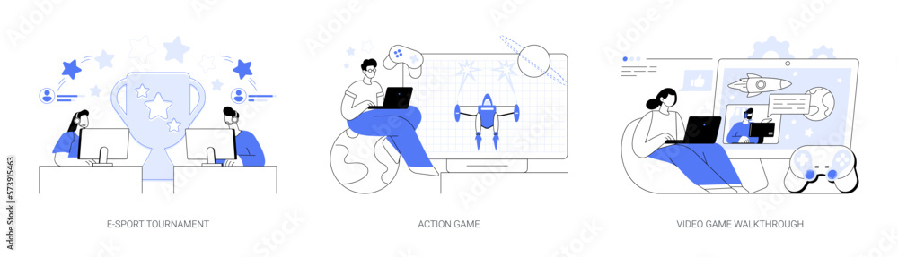 Popular pc game abstract concept vector illustrations. Popular pc game abstract concept vector illustrations.