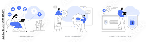 Data storage abstract concept vector illustrations.