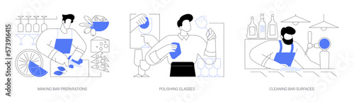 Bartending abstract concept vector illustrations.