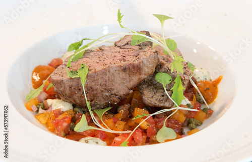 Beef steak with vegetables