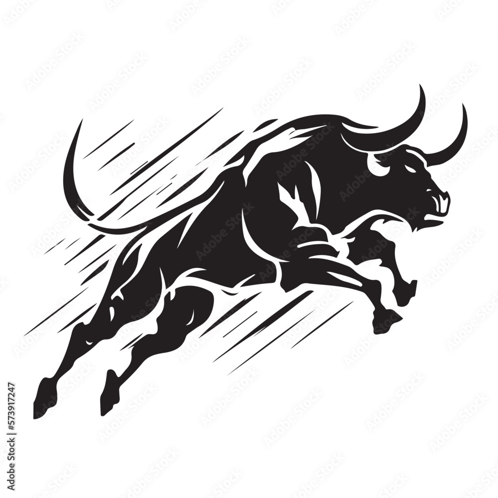 Obraz premium Vector bull design on white background. Wild Animals. Easy editable vector illustration.