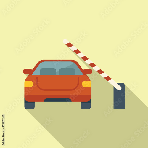 Car paid parking icon flat vector. Space garage. City road