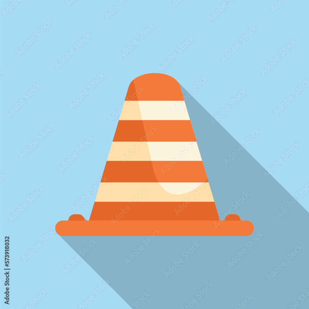 Road cone icon flat vector. Parking space. Street traffic Road cone icon flat vector. Parking space. Street traffic