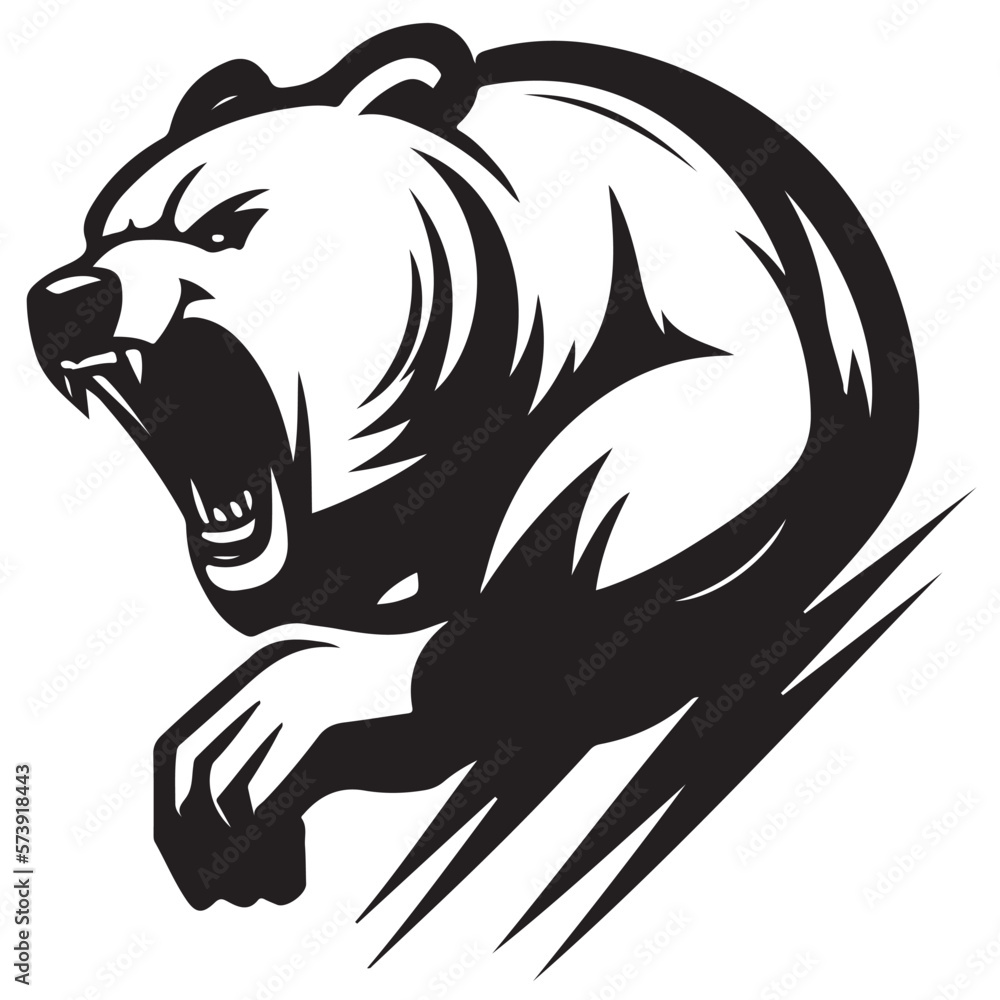 Obraz premium Bear illustration vector drawing. Logo of bear